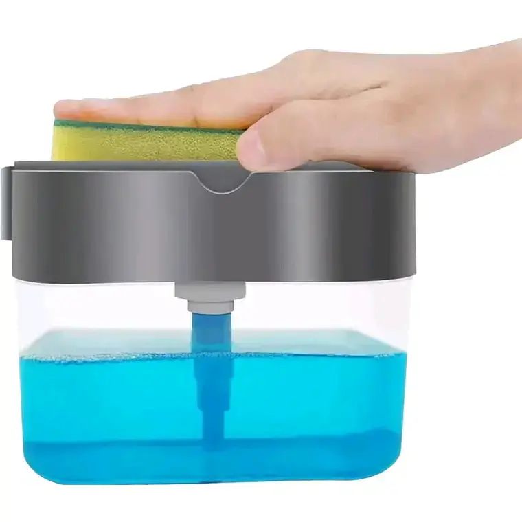 Dispensador de jabón con esponja integrada