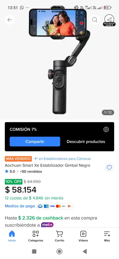 Estabilizador Aochuan Smart XE - miniatura 3