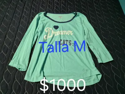 Polera verde con diseño 'Dreamer' talla M - miniatura 1