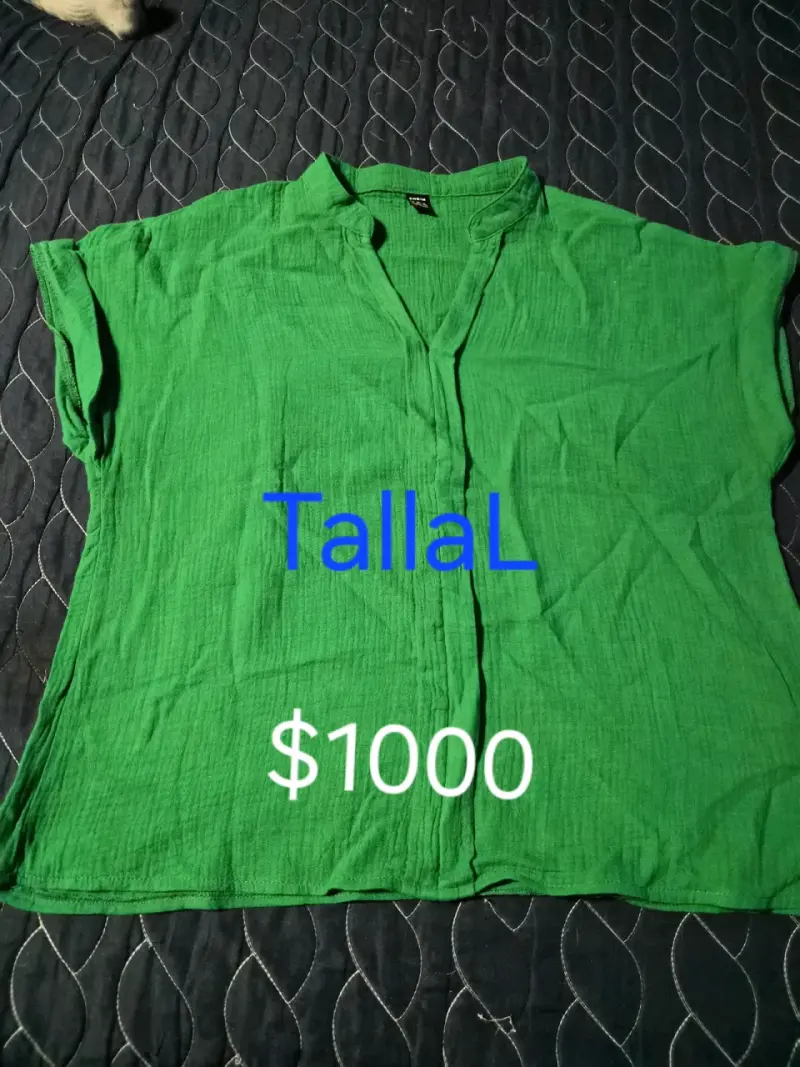 Blusa verde talla L para mujer - 1