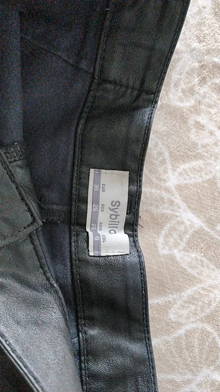 Shorts de cuero sintético negro mujer talla 36 - 3