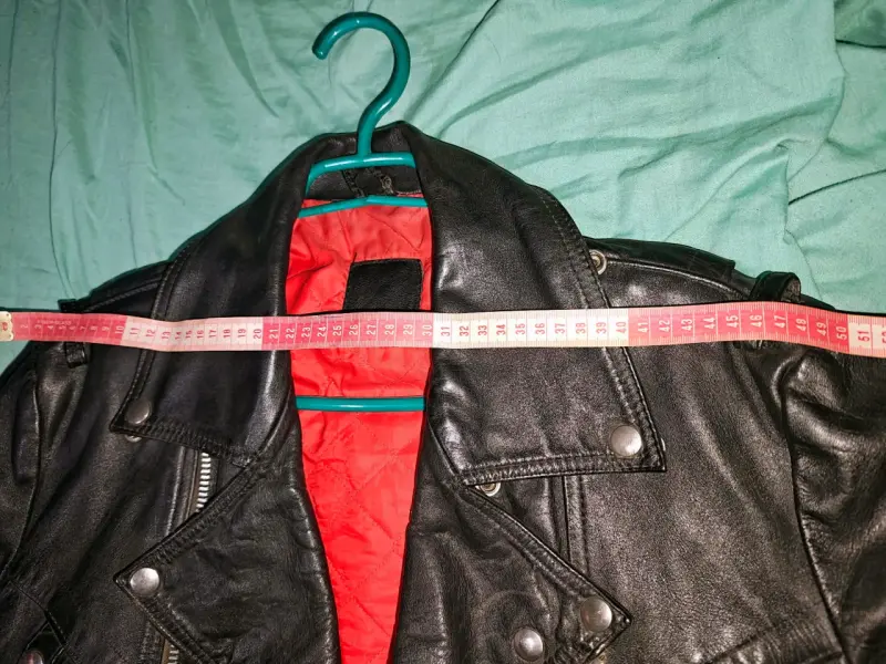 Chaqueta de cuero negra estilo motociclista - 3