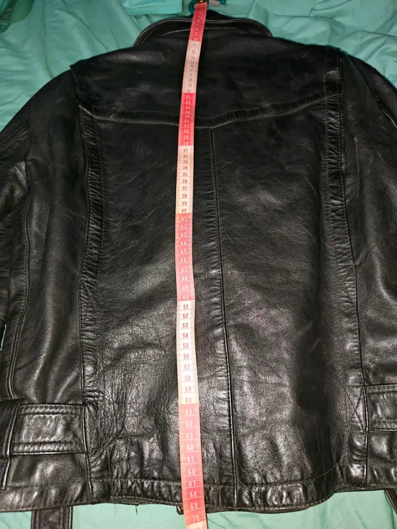 Chaqueta de cuero negra estilo motociclista - 6