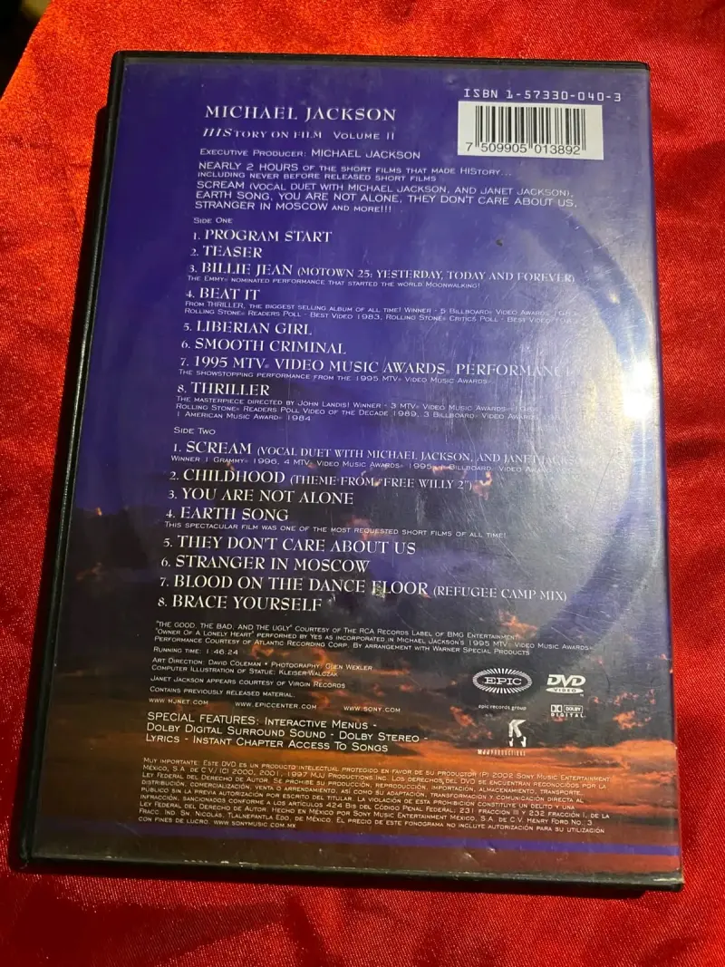 DVD Michael Jackson History on Film Volumen II - 3