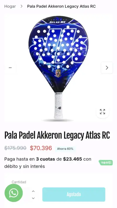 Pala de pádel Akkeron Nexus RC verde - miniatura 3