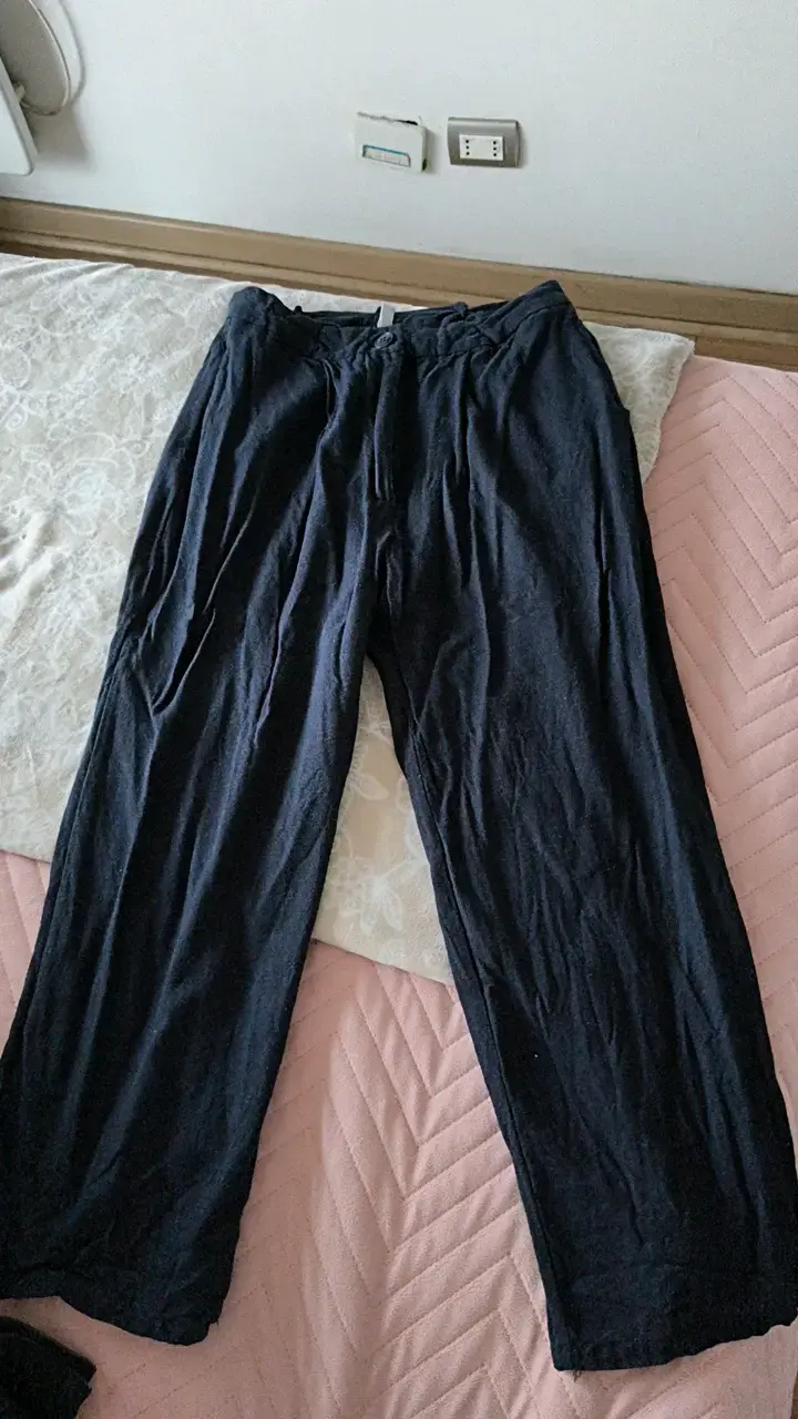 Pantalones azules de algodón para mujer - 1