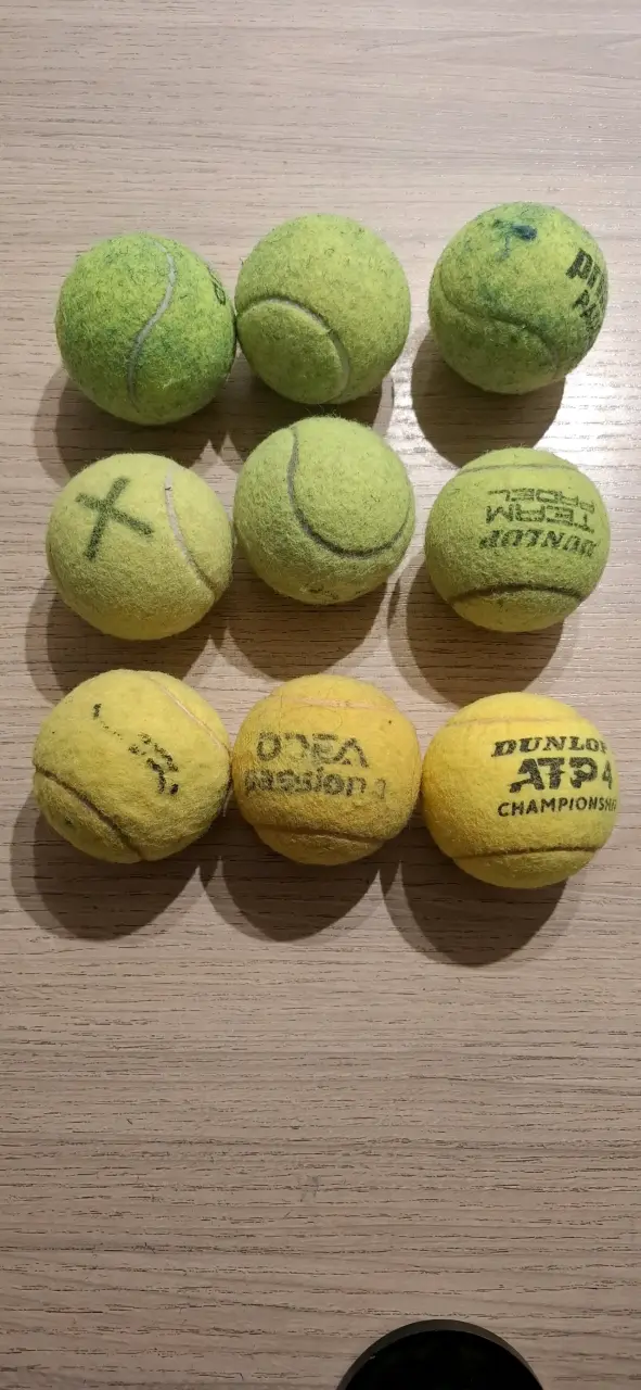 Pelotas de tenis usadas Dunlop y otras marcas