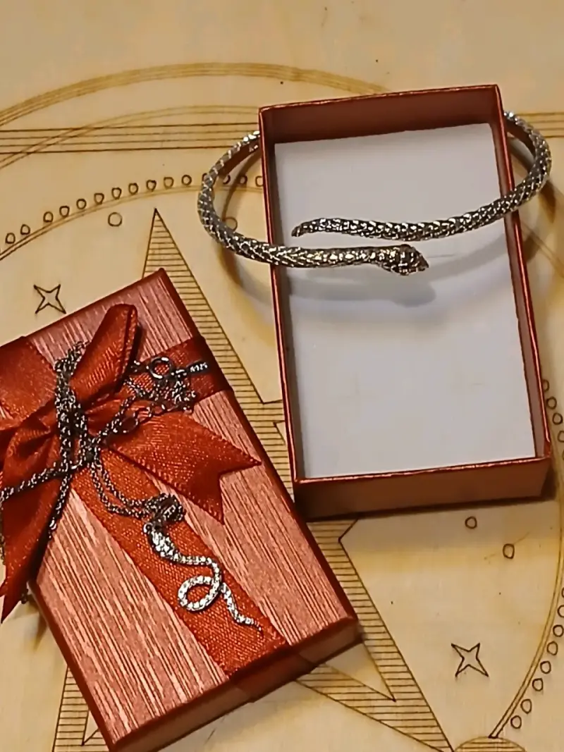 Set serpiente plat 925 brazalete y dije con cadena