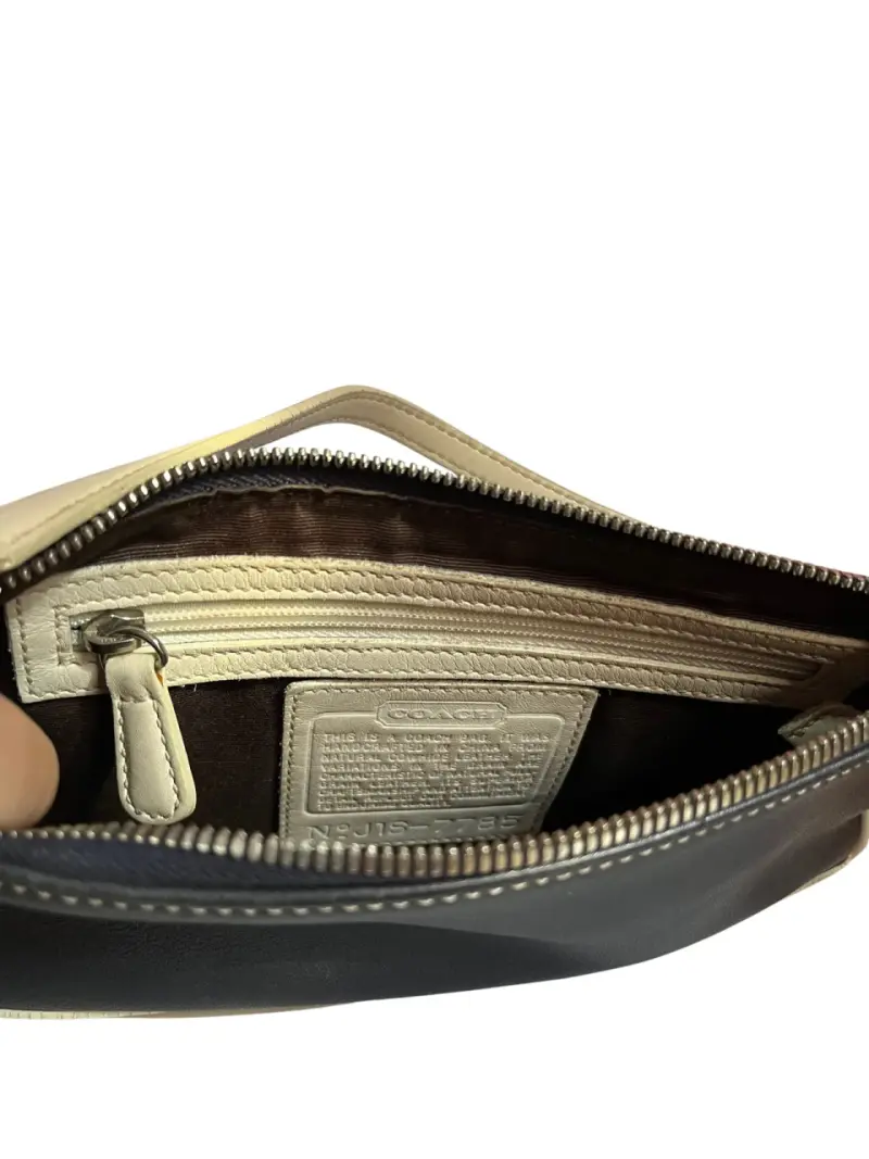 Cartera de cuero bicolor Coach - 5