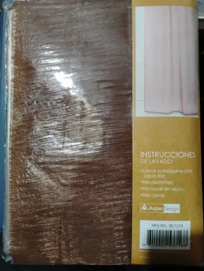 Cortina de baño marrón con forro PVC - miniatura 2