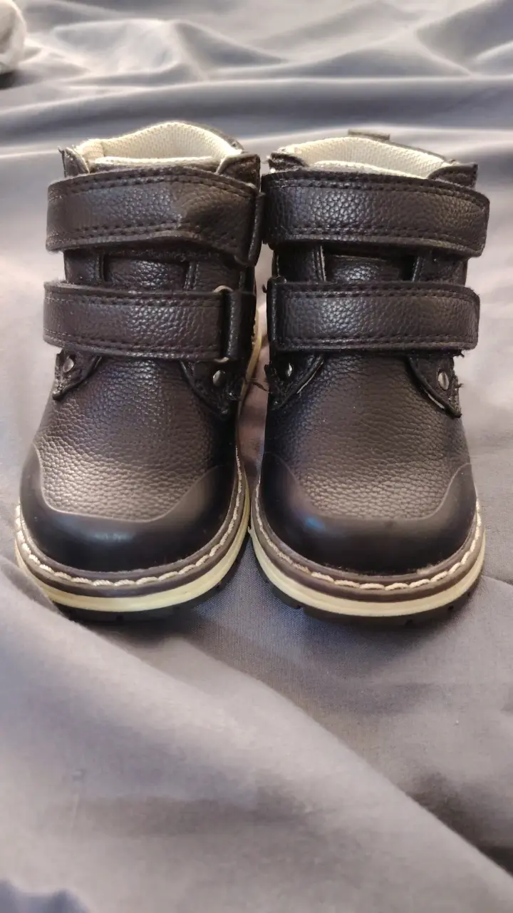 Botines de cuero para niños con velcro - 1