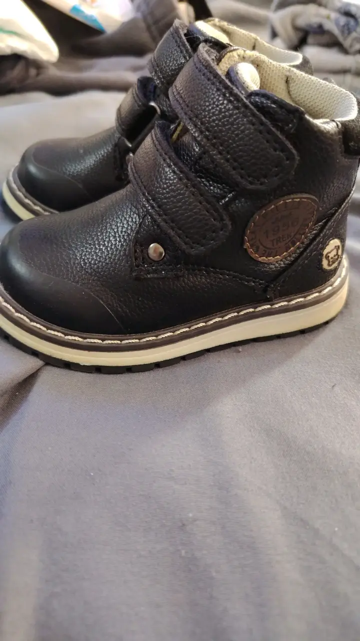Botines de cuero para niños con velcro - 2