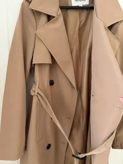 Abrigo trench coat beige Nicopoly - miniatura 3