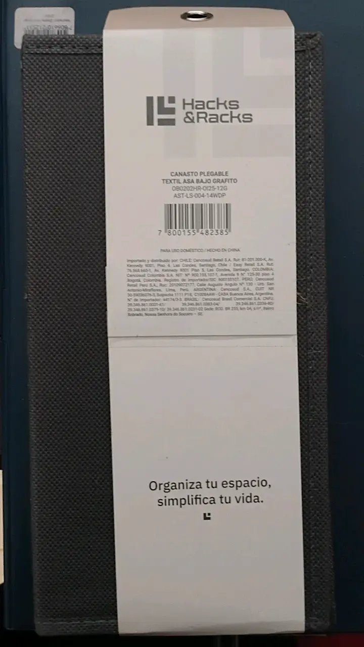 Canasto plegable textil Hacks & Racks grafito - 2