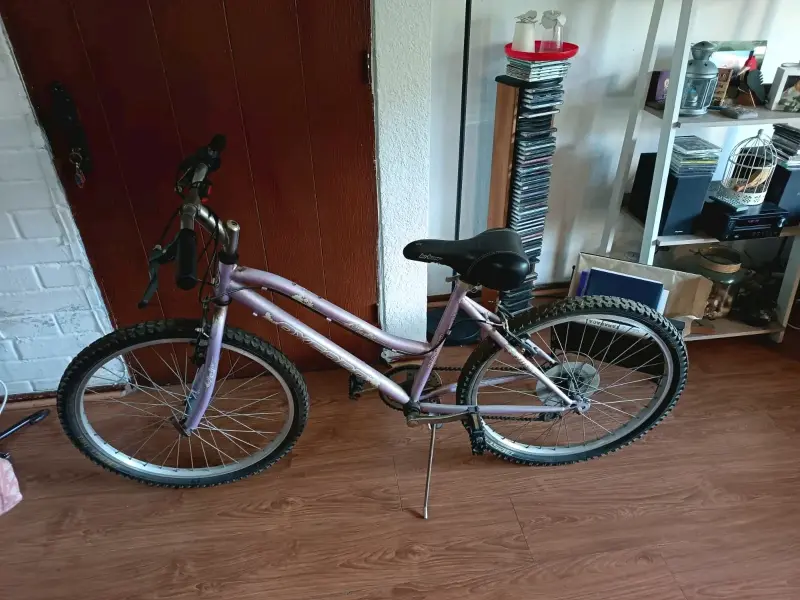 Bicicletal color lila en buen estado