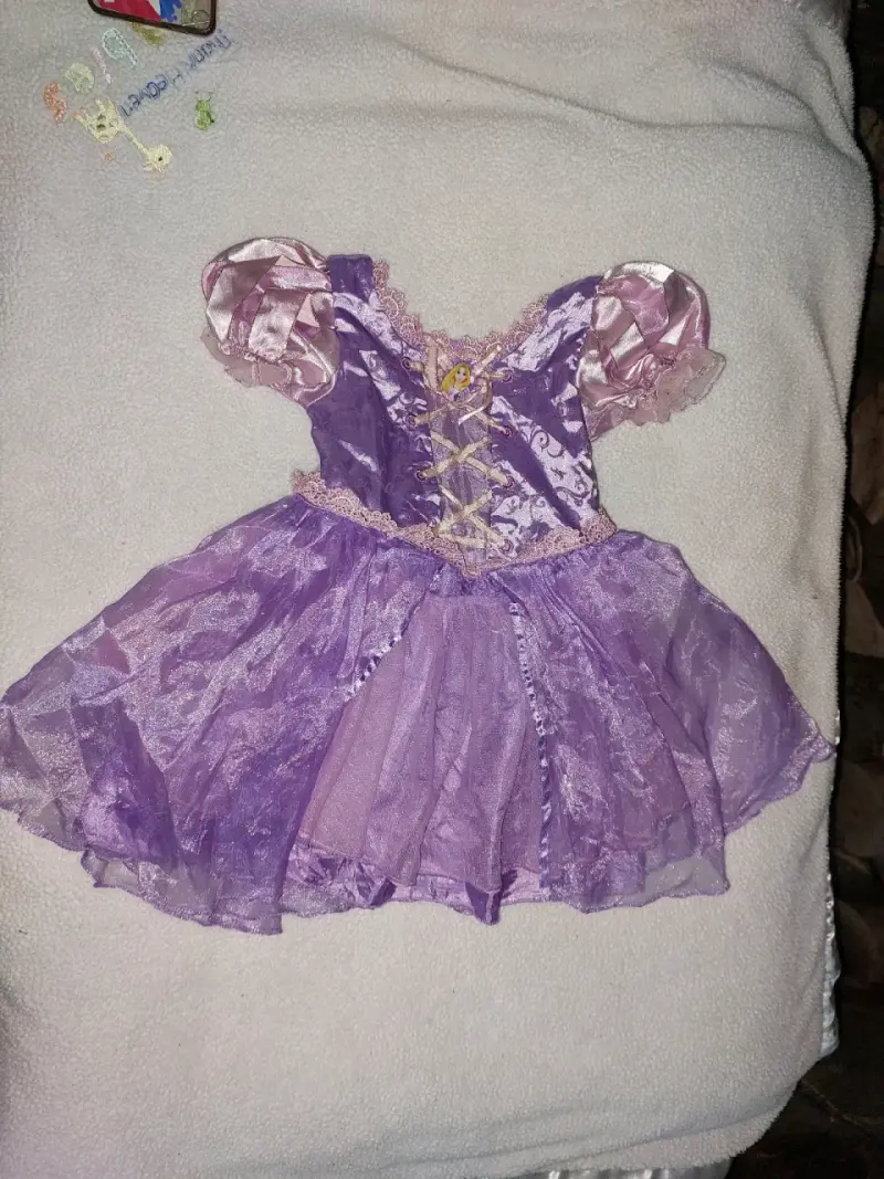 Vestido de niña rosa con tul y flor - 2