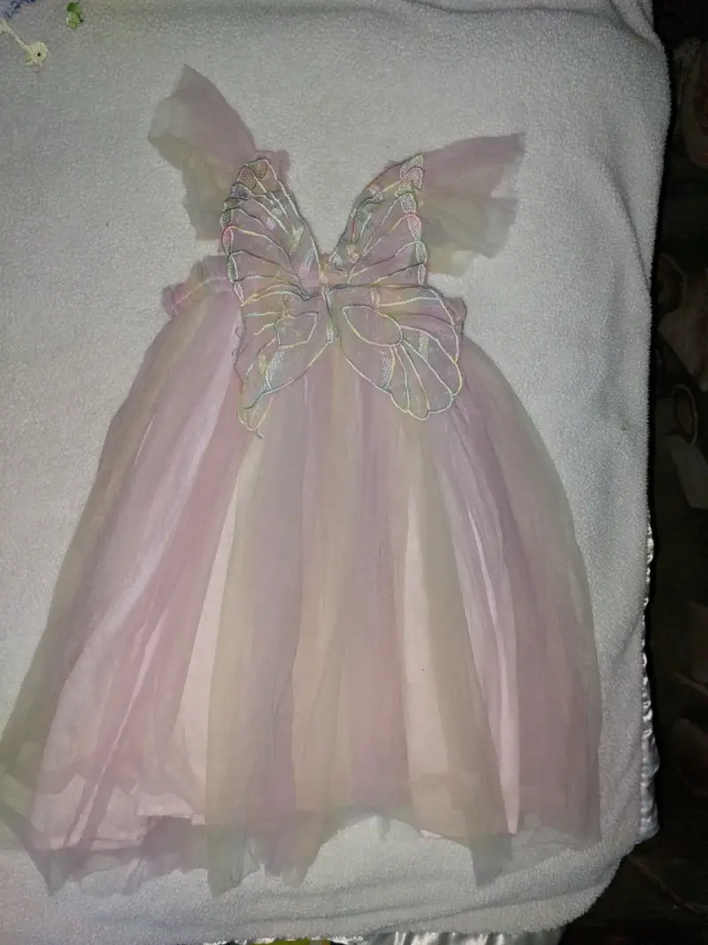 Vestido de niña rosa con tul y flor - 3