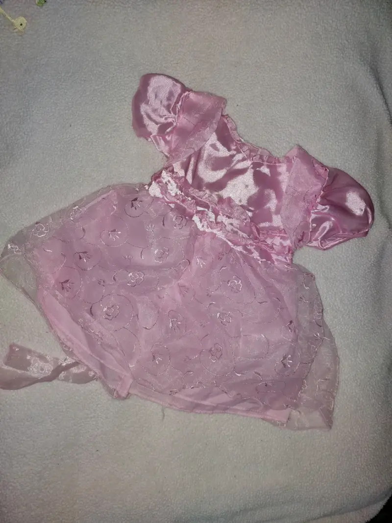 Vestido de niña rosa con tul y flor - 4