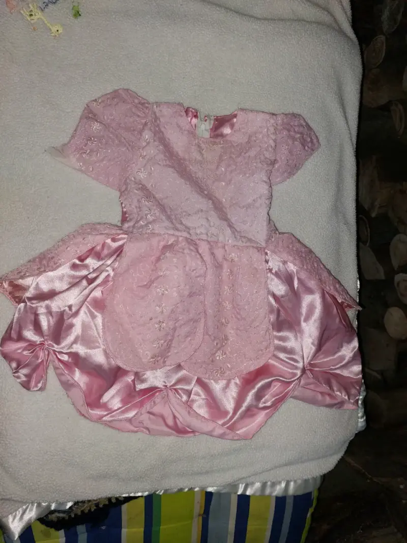 Vestido de niña rosa con tul y flor - 5
