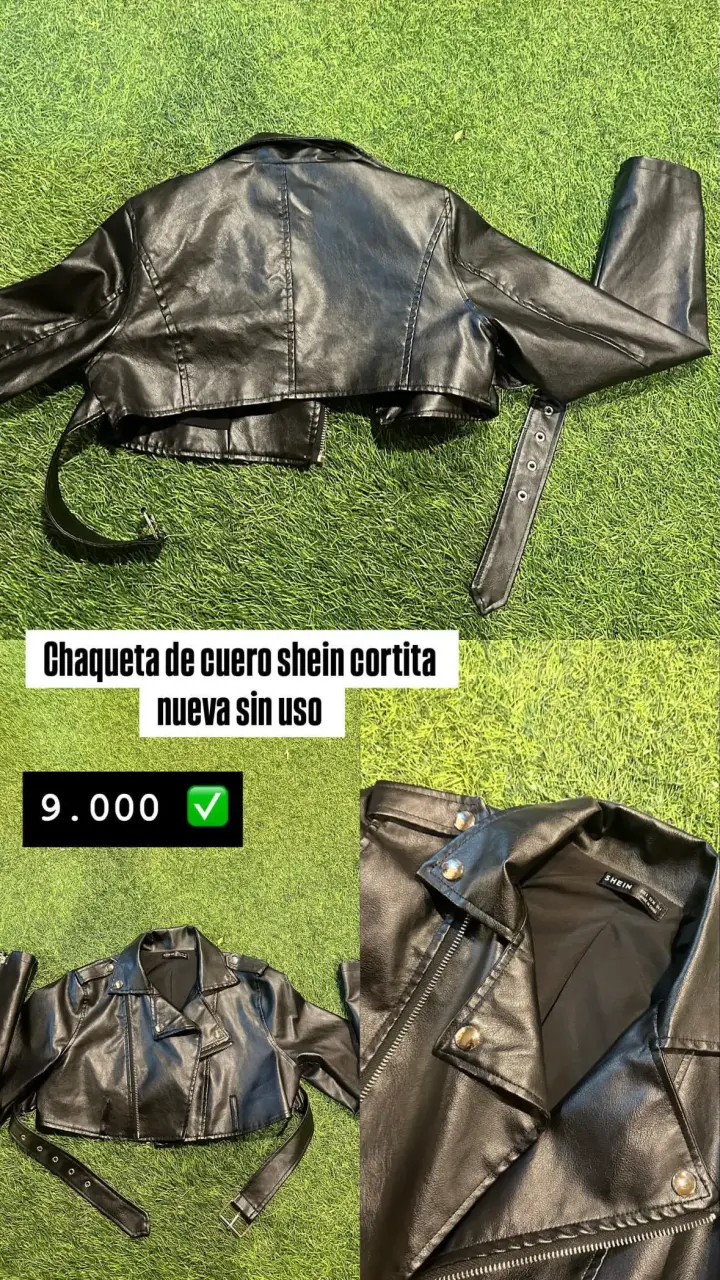 Chaqueta de cuero negra Shein nueva
