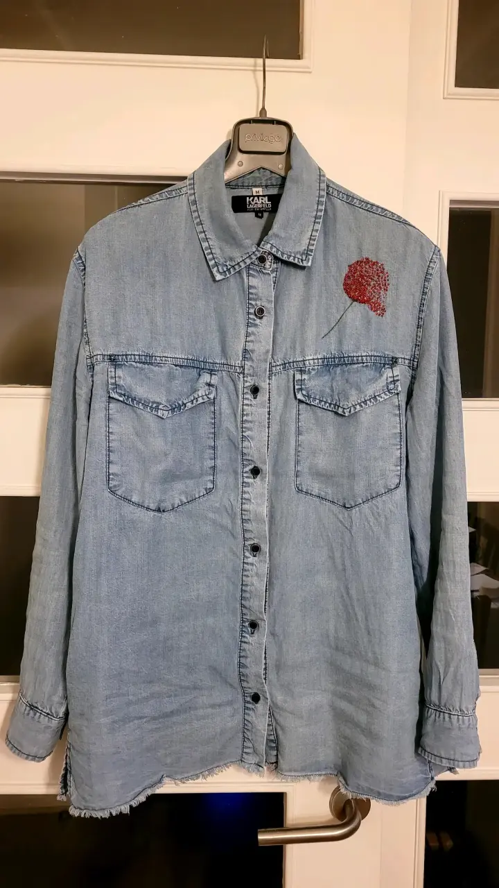 Camisa de mezclilla Karl Lagerfeld con bordado - 1