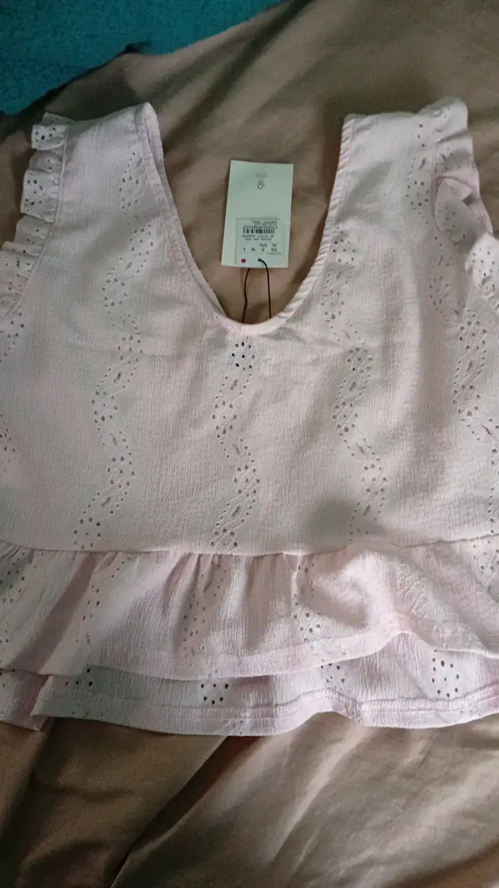 Blusa rosa de encaje Icoo talla L - 3