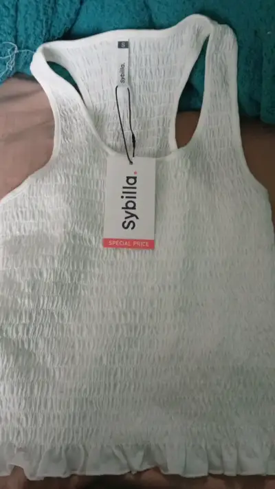 Polera blanca Sybilla sin mangas - miniatura 1