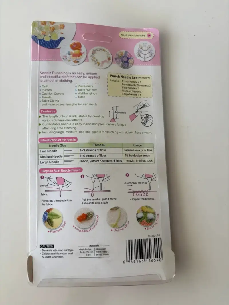 Set de agujas para bordado punch needle - 2