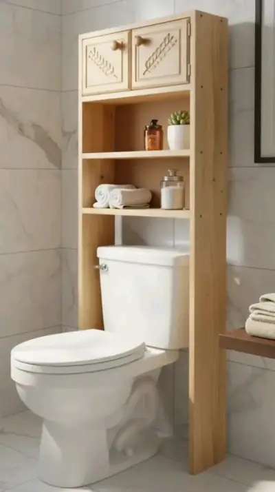 Mueble Organizador de baño sobre WC de Madera - miniatura 1