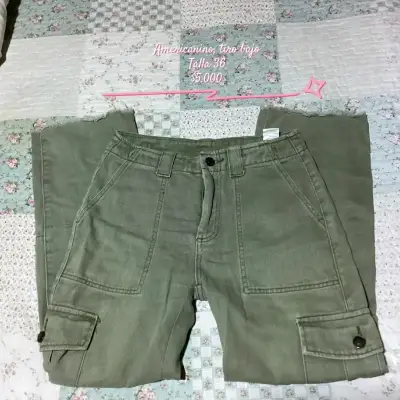 Pantalones cargo verde talla 36 Americanino - miniatura 1