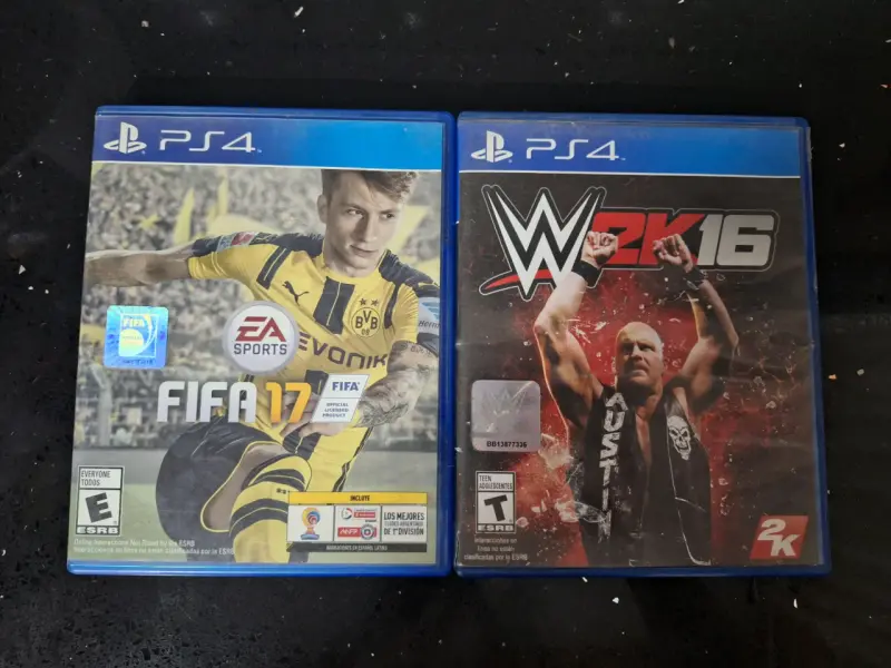 Juegos PS4 FIFA 17 y WWE 2K16