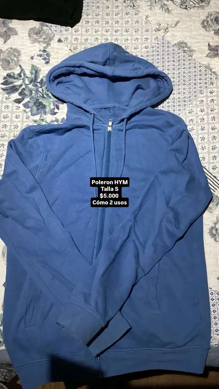 Polerón azul H&M con capucha talla S