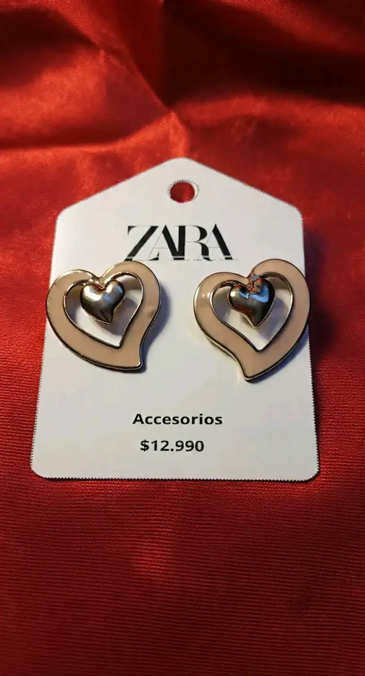 Pendientes colgantes de corazones Zara - 4