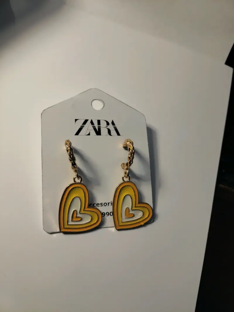 Pendientes colgantes de corazones Zara - 5