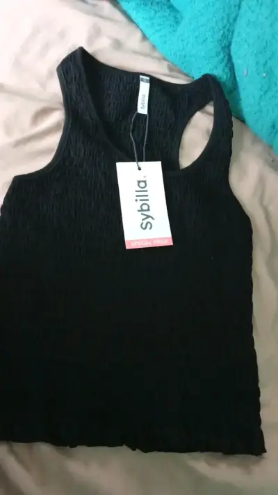 Polera negra sin mangas Sybilla - miniatura 1