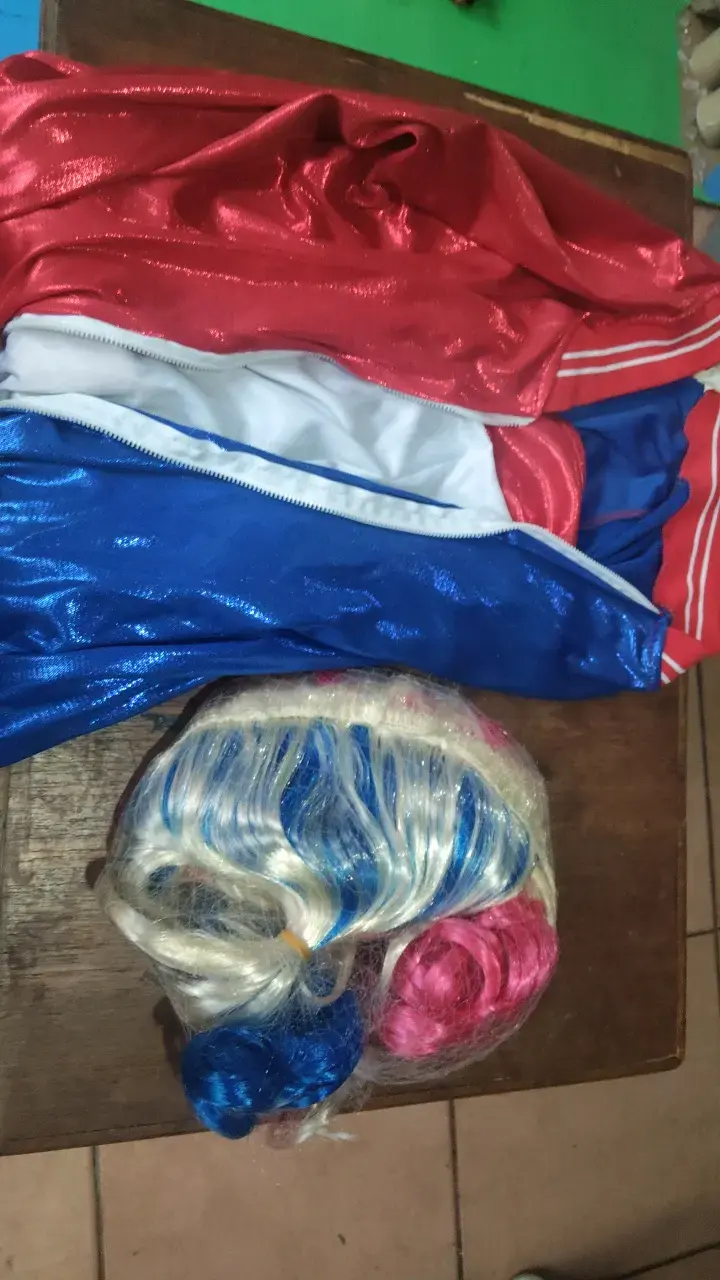 Disfraz de Harley Quinn con peluca
