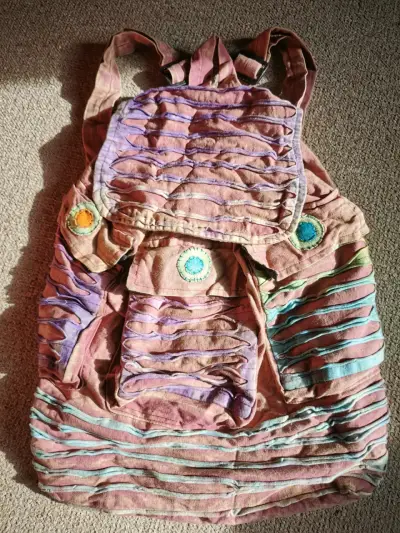 Mochila bohemia de tela multicolor - miniatura 1