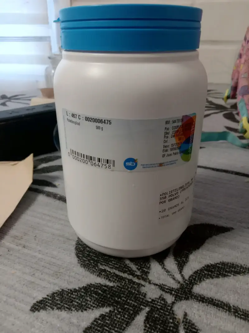 Polietilenglicol en polvo 500g