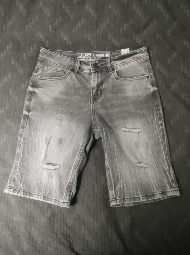 Short jeans gris desgastadas JJO - 1