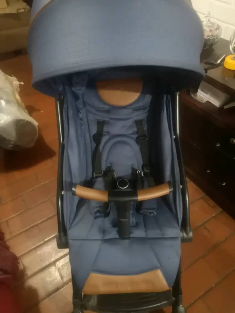 Coche de bebé azul con manillar ajustable - 1