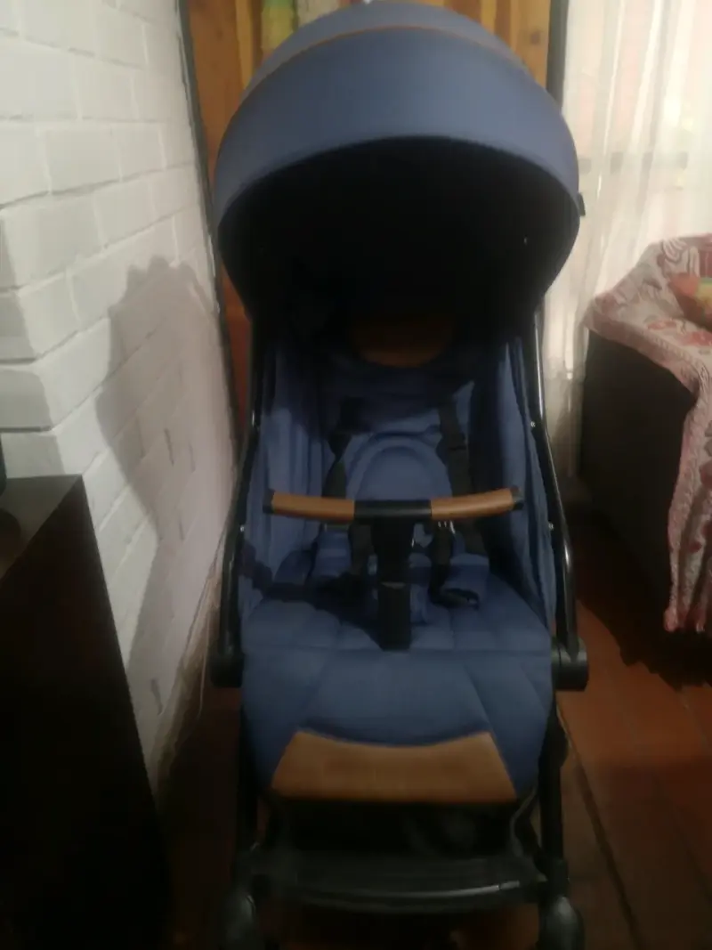 Coche de bebé azul con manillar ajustable - 2