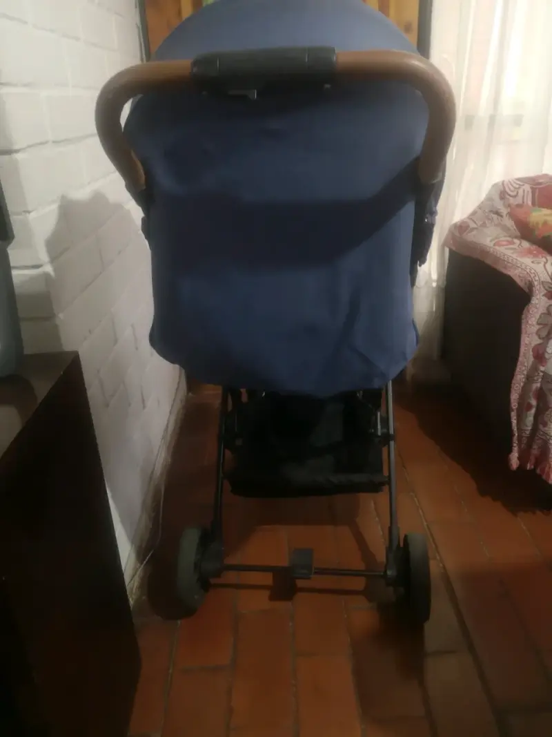 Coche de bebé azul con manillar ajustable - 4