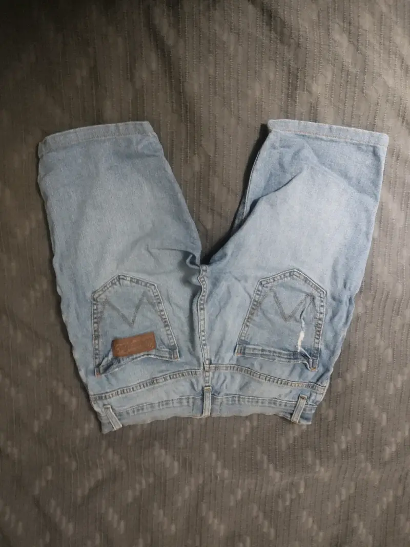 Shorts de mezclilla desgastados wangler - 2