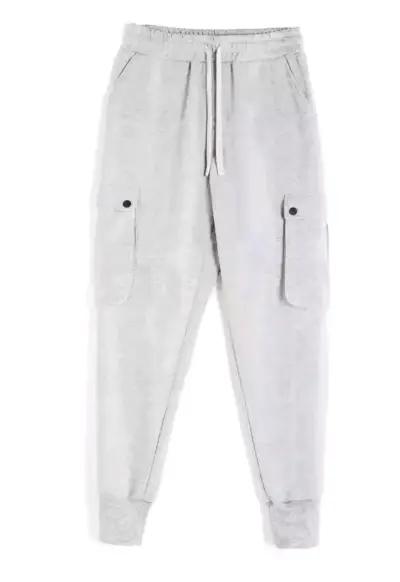 Pantalones cargo grises con bolsillos talla L - miniatura 1
