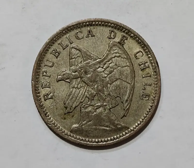 Moneda Plata antigua de un peso 1932 Chile - 2