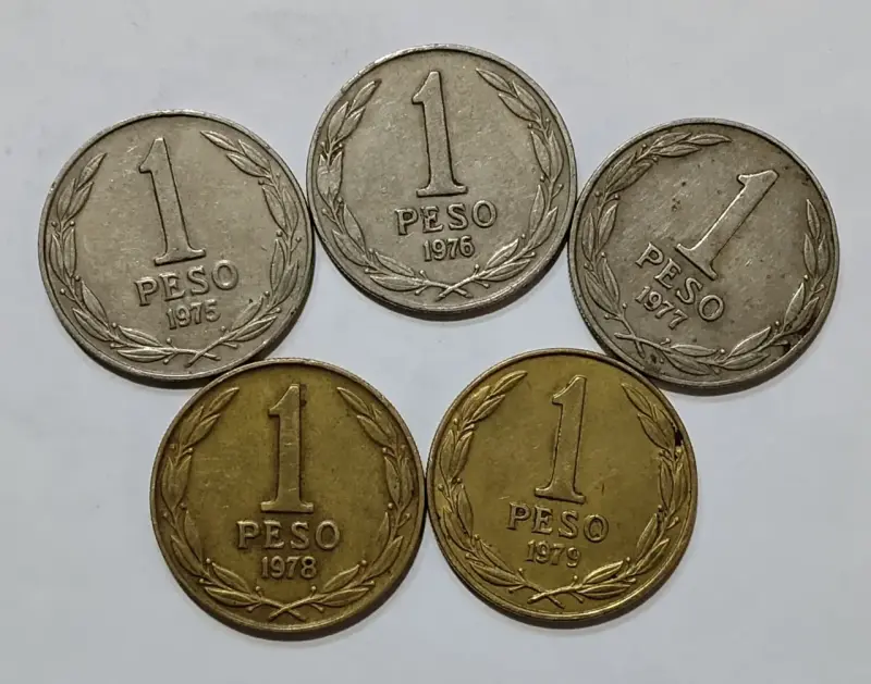 Colección de monedas antiguas de 1 peso chileno - 3