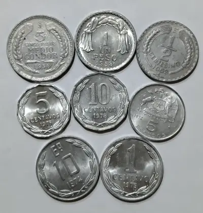 Colección de monedas antiguas chilenas Aluminio - miniatura 1