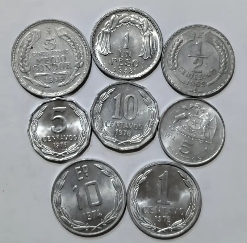 Colección de monedas antiguas chilenas Aluminio - 3