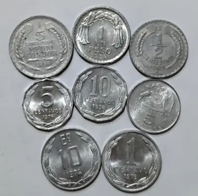 Colección de monedas antiguas chilenas Aluminio - miniatura 3