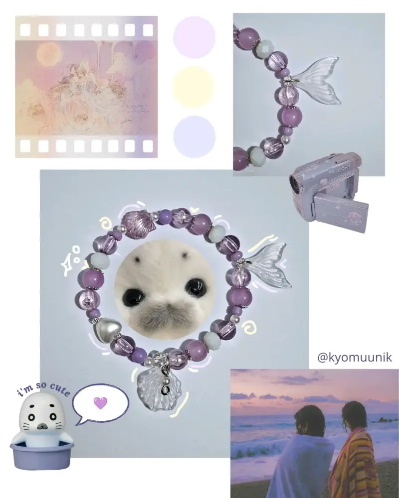 Pulsera de cuentas moradas